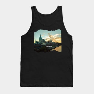 Cool sunset photography of Nashville Tennessee skyline sunset sky USA city break Tank Top